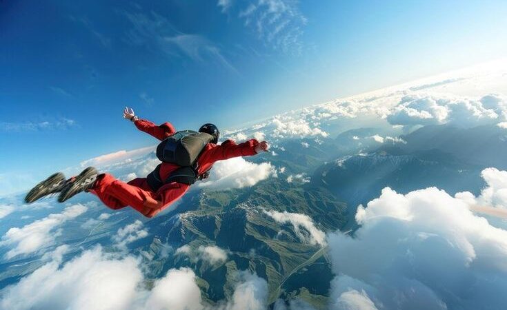 Paraquedista fica preso à asa de avião e precisa se livrar de paraquedas no ar