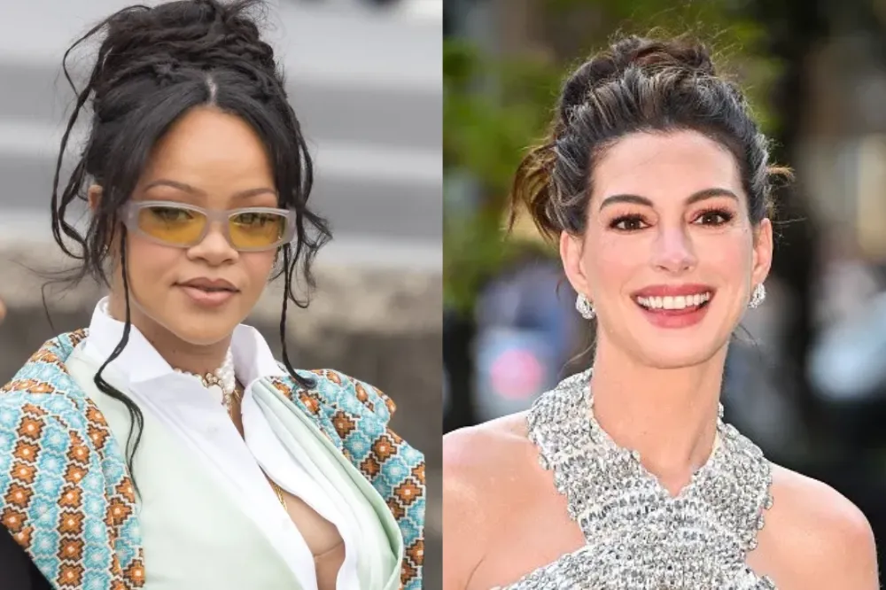 Anne Hathaway revela como Rihanna foi sua inspiração de estilo na gravidez